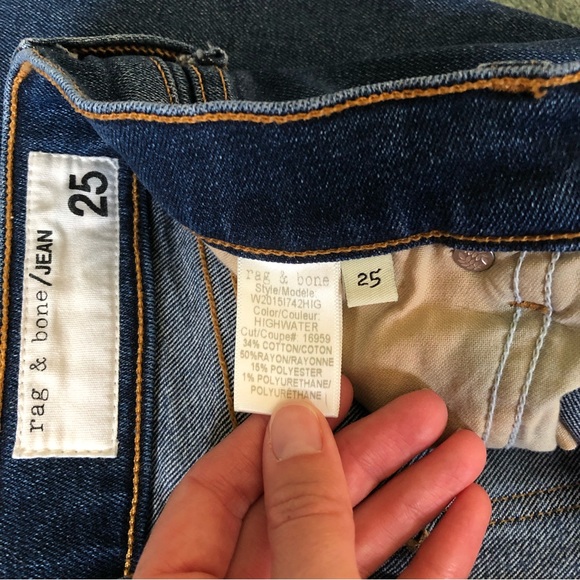 rag & bone Dark Blue Ankle Jeans - Picture 2 of 3